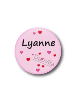 Button Hartjes Roze