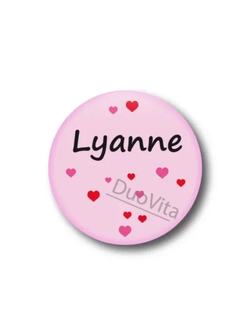 Button Hartjes Roze