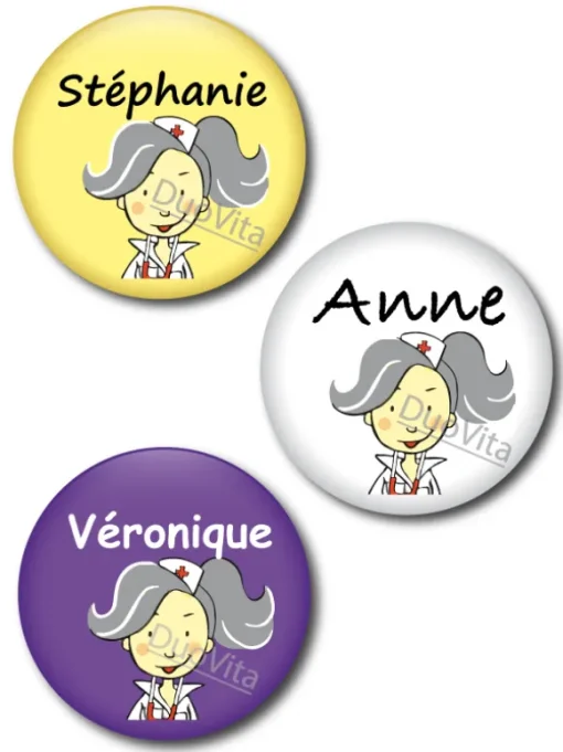 Button Verpleegster Grijs Haar