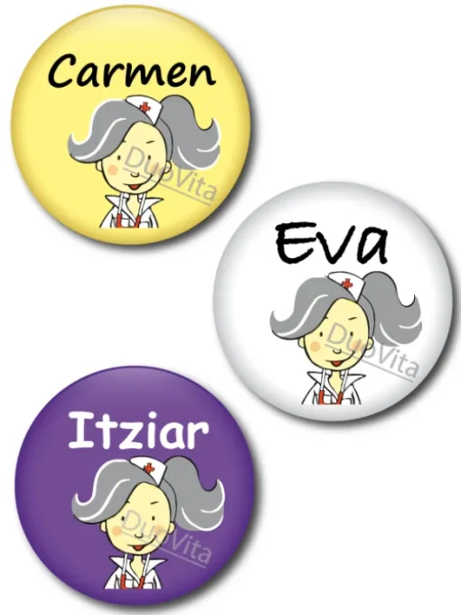 Button Verpleegster Grijs Haar