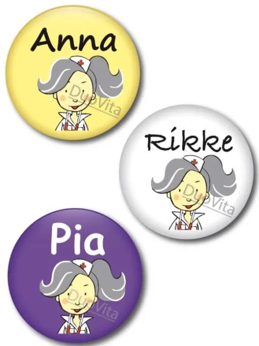 Button Verpleegster Grijs Haar