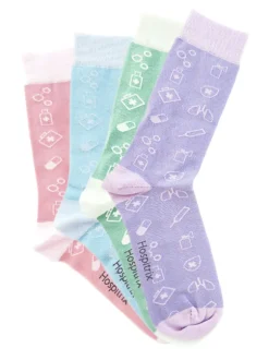 Damessokken Set Zorg Iconen Pastel