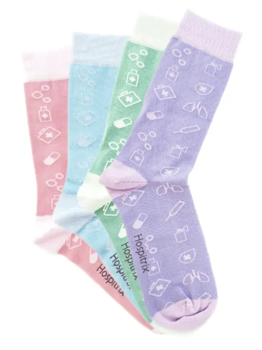 Damessokken Set Zorg Iconen Pastel
