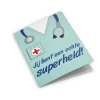 Dubbele wenskaart met envelop: jij bent een echte superheld