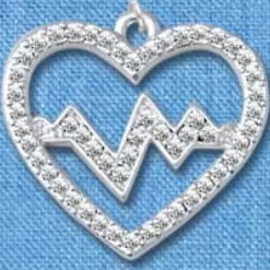 Hanger Heartbeat Zilver groot