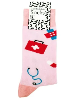 Happy Dames Sokken Care Symbols Roze