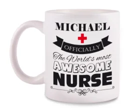 Mug Awesome Nurse Met Naam Opdruk