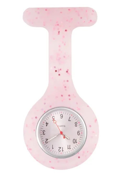 Siliconen Verpleegstershorloge Glitter Roze