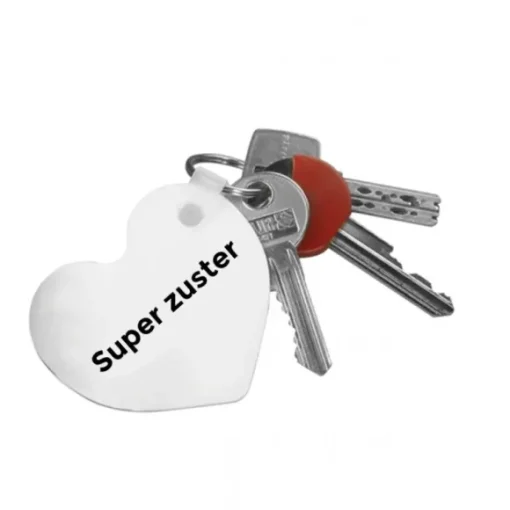 Sleutelhanger hartje met leuke tekst
