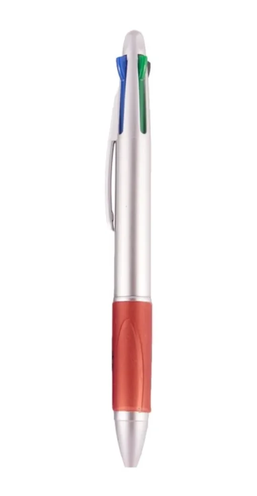 Vier Kleuren Pen Zilver/Rood